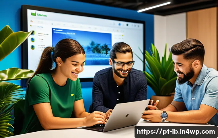 인간화된 사용자 경험 설계 가이드 - A diverse group of Brazilian users interacting with a sleek digital interface on various devices—sma...
