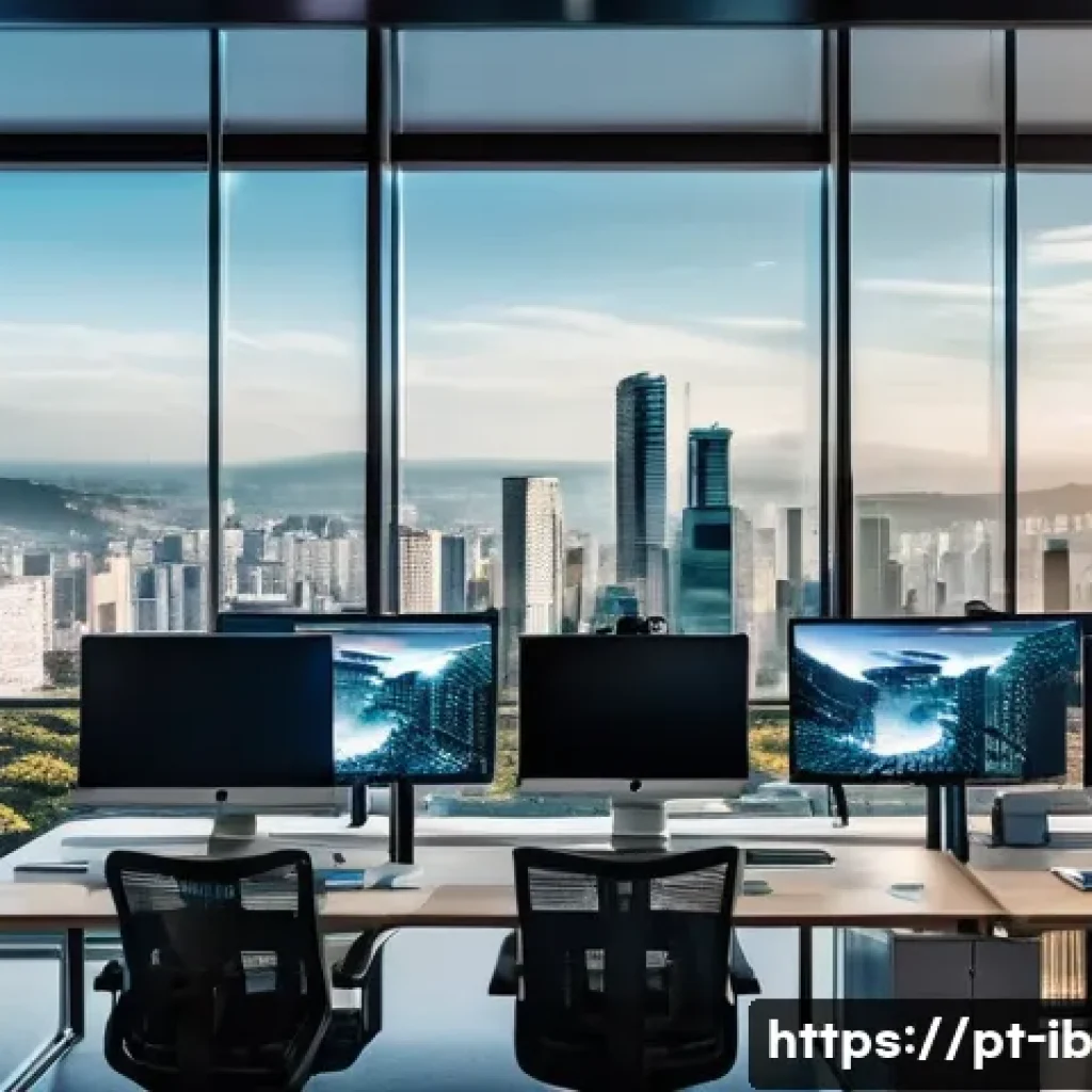 인간과 기계의 관계 변화 - A modern office environment in São Paulo, Brazil, showcasing a diverse team of professionals collabo...