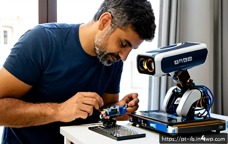 Home 17 기술의 인간화가 일자리 창출에 미치는 영향 - Photorealistic modern Portuguese small business workshop in Lisbon, a skilled middle-aged technician...